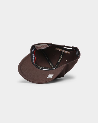 Mitchell & Ness Brooklyn Nets 'Lux Brown' Classic Red Snapback Baroque Brown