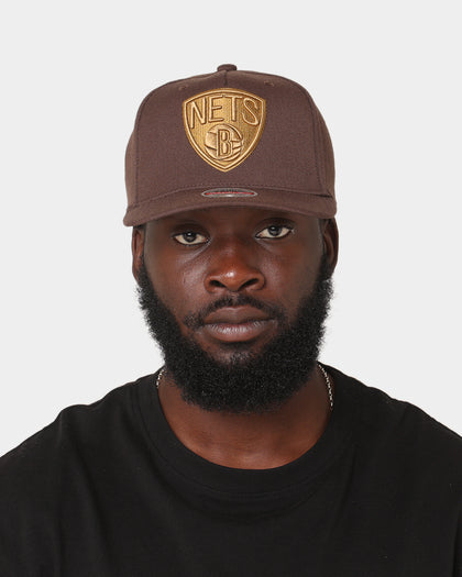 Mitchell & Ness Brooklyn Nets 'Lux Brown' Classic Red Snapback Baroque Brown