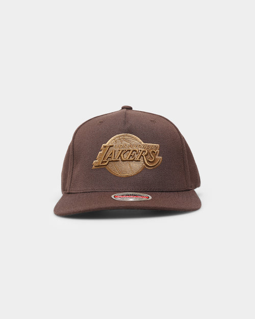 Mitchell & Ness Los Angeles Lakers 'Lux Brown' Classic Red Snapback Baroque Brown