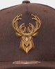 Mitchell & Ness Milwaukee Bucks 'Lux Brown' Classic Red Snapback Baroque Brown