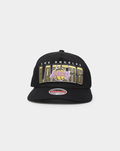 Mitchell & Ness Los Angeles Lakers 'Linear' Classic Red Snapback Black