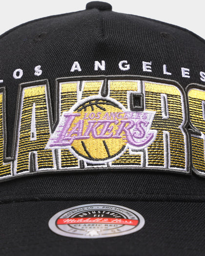 Mitchell & Ness Los Angeles Lakers 'Linear' Classic Red Snapback Black
