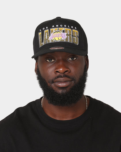 Mitchell & Ness Los Angeles Lakers 'Linear' Classic Red Snapback Black