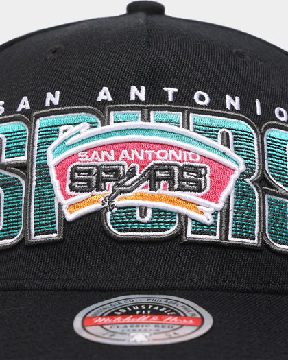 Mitchell & Ness San Antonio Spurs 'Linear' Classic Red Snapback Black
