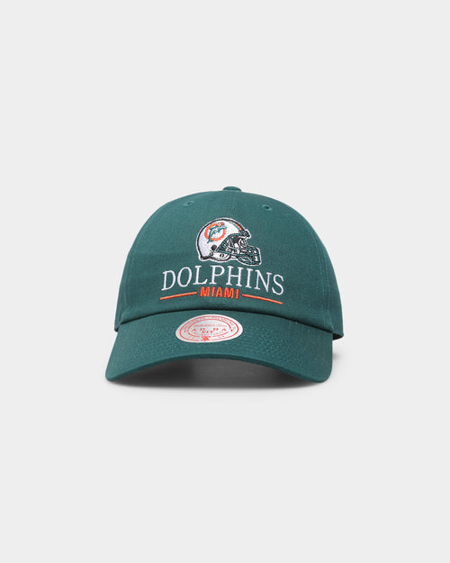 Mitchell & Ness Miami Dolphins Helmet Dad Hat Strapback Teal