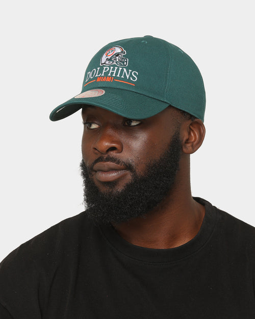 Mitchell & Ness Miami Dolphins Helmet Dad Hat Strapback Teal