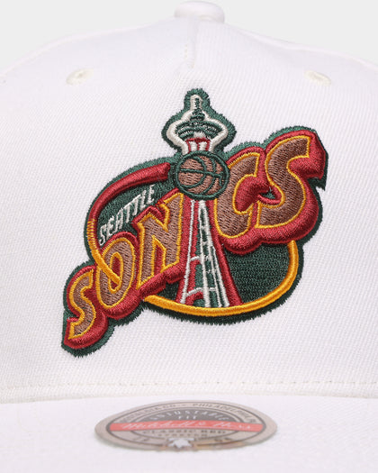 Mitchell & Ness Seattle Sonics 'Hardwood Classics Patch' Classic Red Snapback Cream
