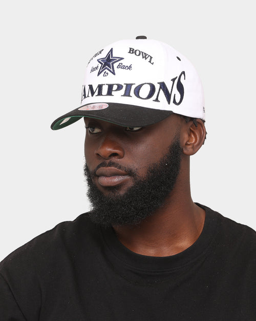 Mitchell & Ness Dallas Cowboys Back-To-Back Super Bowl Champions 'Dallas Cowboys Champs' Pro Crown Snapback Vintage White
