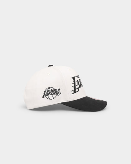 Mitchell & Ness Los Angeles Lakers Script Pro Crown Snapback Off White