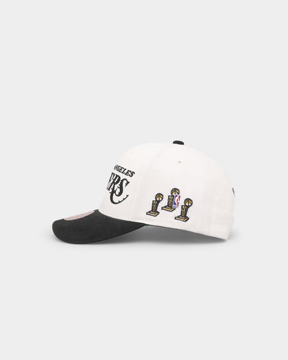 Mitchell & Ness Los Angeles Lakers Script Pro Crown Snapback Off White