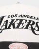 Mitchell & Ness Los Angeles Lakers Script Pro Crown Snapback Off White