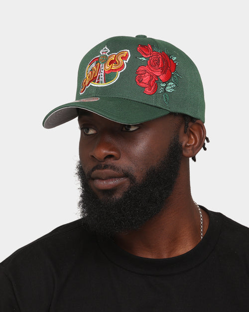 Mitchell & Ness Seattle Sonics 'Roses HWC' Pro Crown Snapback Green