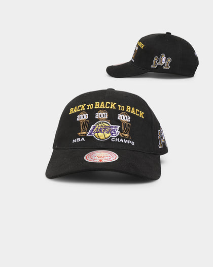 Mitchell & Ness Los Angeles Lakers 'Back To Back To Back' Deadstock Snapback Black