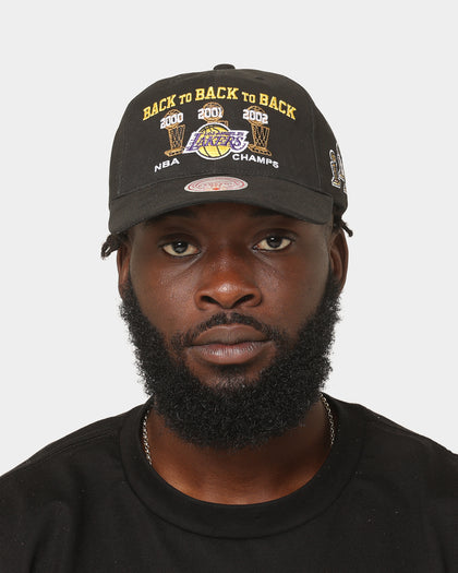 Mitchell & Ness Los Angeles Lakers 'Back To Back To Back' Deadstock Snapback Black