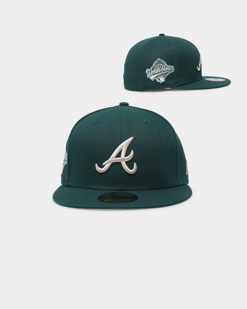 New Era Atlanta Braves World Series "Green & Cream" 59FIFTY Fitted Dark Green