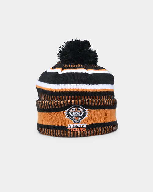New Era West Tigers NRL Kick Off 2022 Pom Wordmark Beanie Black