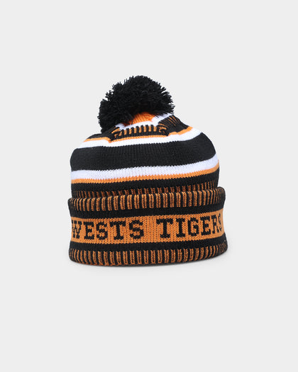 New Era West Tigers NRL Kick Off 2022 Pom Wordmark Beanie Black