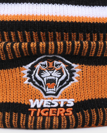 New Era West Tigers NRL Kick Off 2022 Pom Wordmark Beanie Black