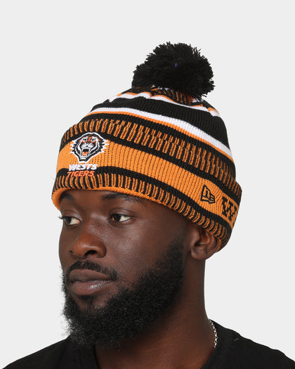 New Era West Tigers NRL Kick Off 2022 Pom Wordmark Beanie Black