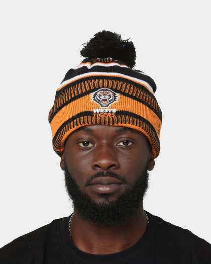 New Era West Tigers NRL Kick Off 2022 Pom Wordmark Beanie Black