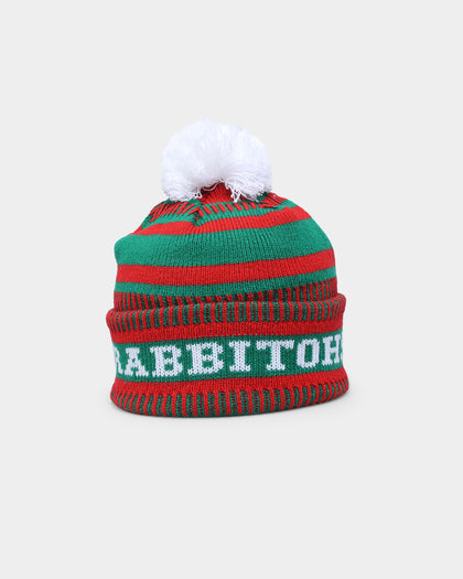 New Era South Sydney Rabbitohs NRL Kick Off 2022 Pom Wordmark Beanie Green/Red