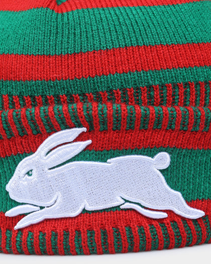 New Era South Sydney Rabbitohs NRL Kick Off 2022 Pom Wordmark Beanie Green/Red