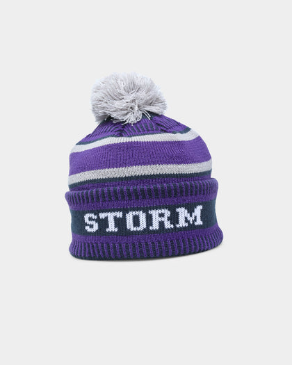 New Era Melbourne Storm NRL Kick Off 2022 Pom Wordmark Beanie Purple