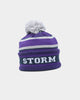 New Era Melbourne Storm NRL Kick Off 2022 Pom Wordmark Beanie Purple