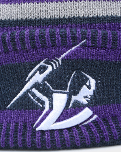 New Era Melbourne Storm NRL Kick Off 2022 Pom Wordmark Beanie Purple