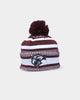 New Era Manly Warringah Sea Eagles NRL Kick Off 2022 Pom Wordmark Beanie Dark Purple