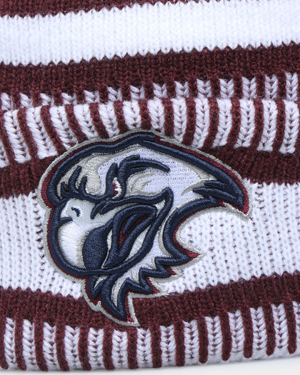 New Era Manly Warringah Sea Eagles NRL Kick Off 2022 Pom Wordmark Beanie Dark Purple