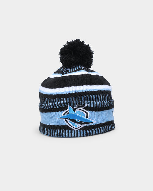 New Era Cronulla Sutherland Sharks NRL Kick Off 2022 Pom Wordmark Beanie Pastel Blue