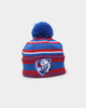 New Era Western Bulldogs AFL Opening Bounce 2022 Pom Wordmark Beanie Blue