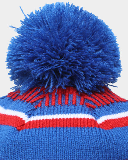New Era Western Bulldogs AFL Opening Bounce 2022 Pom Wordmark Beanie Blue