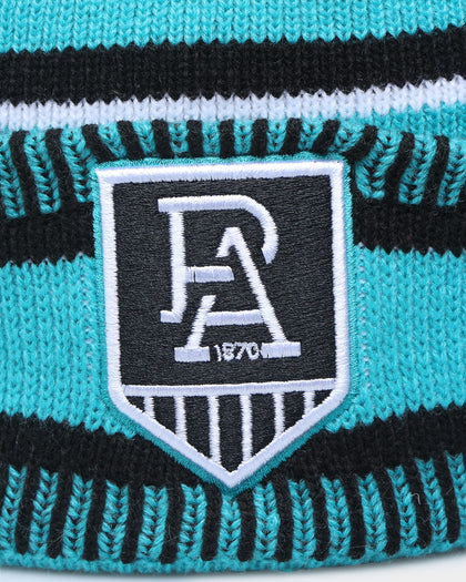 New Era Port Adelaide AFL Opening Bounce 2022 Pom Wordmark Beanie Turquoise