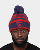 New Era Melbourne Demons AFL Opening Bounce 2022 Pom Waffle Wordmark Beanie Navy