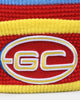 New Era Gold Coast Suns AFL Opening Bounce 2022 Pom Waffle Wordmark Beanie Red/Yellow