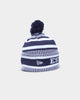 New Era Geelong Cats AFL Opening Bounce 2022 Pom Wordmark Beanie Navy