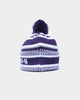 New Era Fremantle Dockers AFL Opening Bounce 2022 Pom Wordmark Beanie Purple