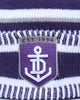 New Era Fremantle Dockers AFL Opening Bounce 2022 Pom Wordmark Beanie Purple