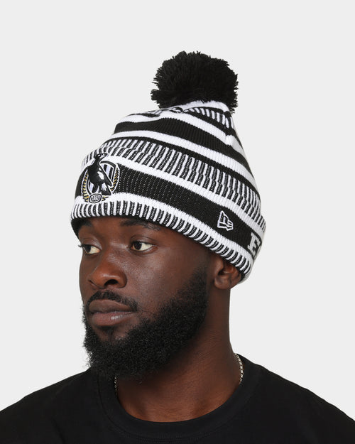 New Era Collingwood Magpies AFL Opening Bounce 2022 Pom Wordmark Beanie Black
