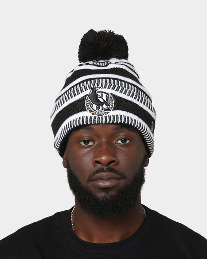 New Era Collingwood Magpies AFL Opening Bounce 2022 Pom Wordmark Beanie Black