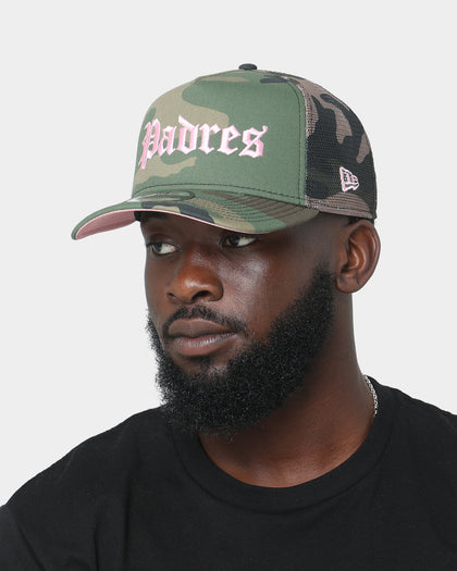 New Era San Diego Padres "Camo Twist" 9FORTY A-Frame Trucker Snapback Camo Pink