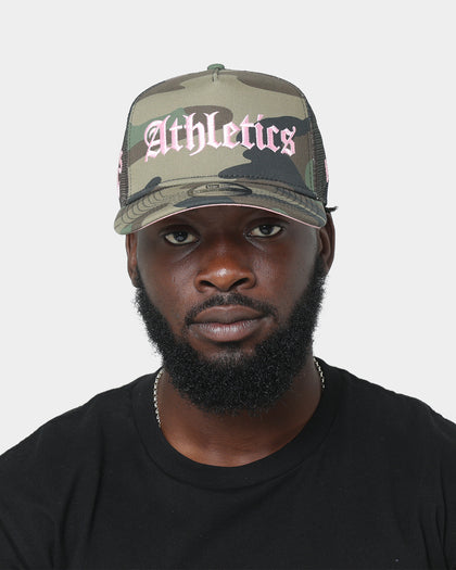 New Era Oakland Athletics "Camo Twist" 9FORTY A-Frame Trucker Snapback Camo Pink