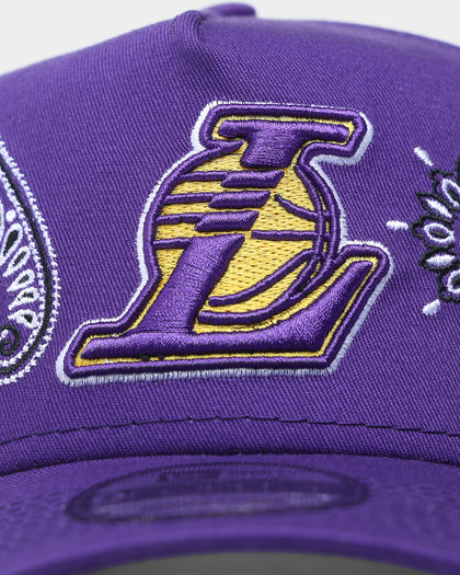 New Era Los Angeles Lakers 'OG Team Paisley Embroidery' 9FORTY A-Frame Snapback Original Team Colours