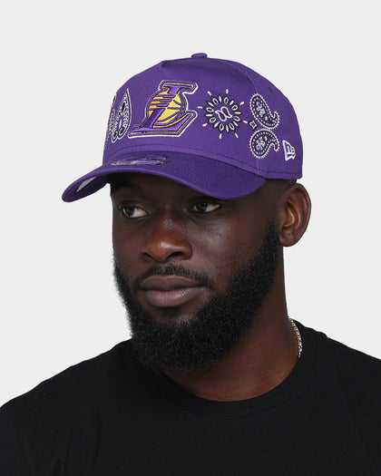 New Era Los Angeles Lakers 'OG Team Paisley Embroidery' 9FORTY A-Frame Snapback Original Team Colours