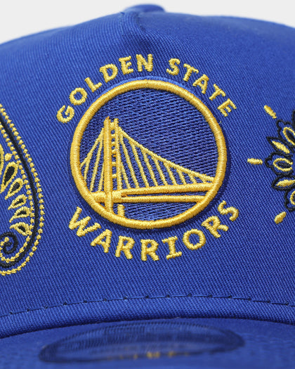 New Era Golden State Warriors 'OG Team Paisley Embroidery' 9FORTY A-Frame Snapback Original Team Colours