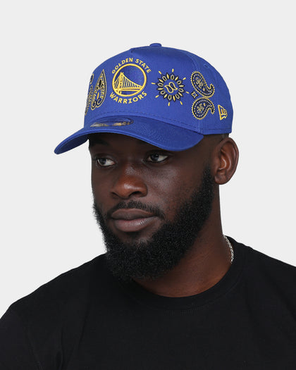 New Era Golden State Warriors 'OG Team Paisley Embroidery' 9FORTY A-Frame Snapback Original Team Colours