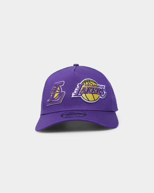 New Era Los Angeles Lakers Two Logo Original Team Colours 9Forty A-Frame Snapback  Purple