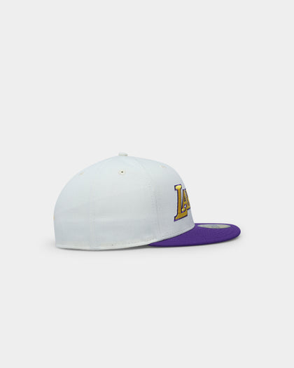 New Era Los Angeles Lakers Script Two Tone 59FIFTY Fitted White/Purple